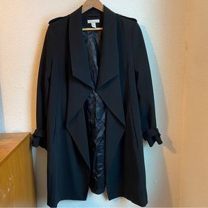 H&M Trench Coat Long Black size 14